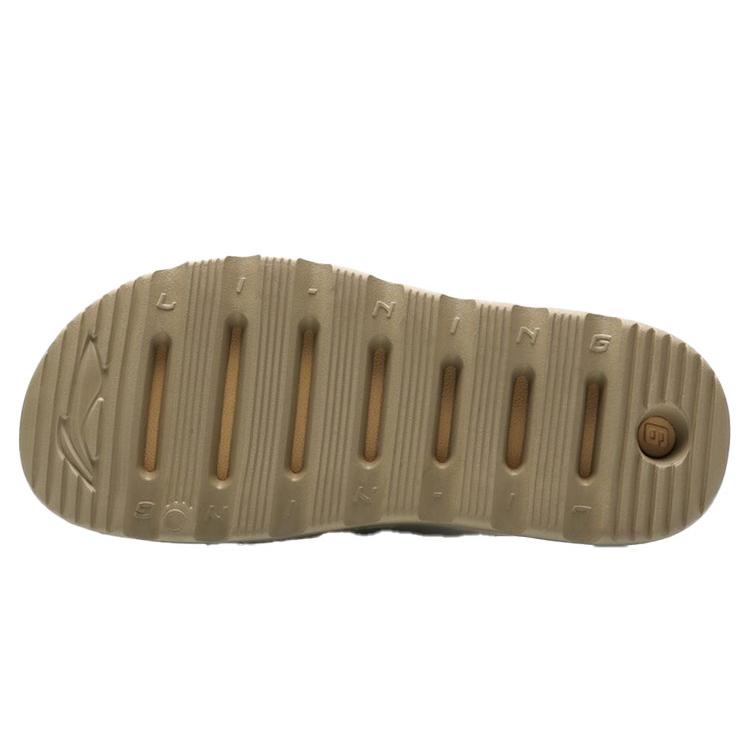 Li Ning Rubber Sole Quiet Slide Slippers Men's Khaki ABTR005-3