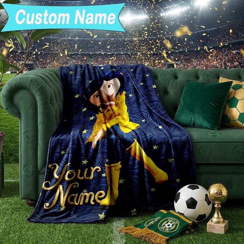 Custom Name Blanket Mystery Coraline's World Blanket Bedding Blanket for Travel, Camping, Living Rooms, Offices, Sofas, Fan Christmas gift
