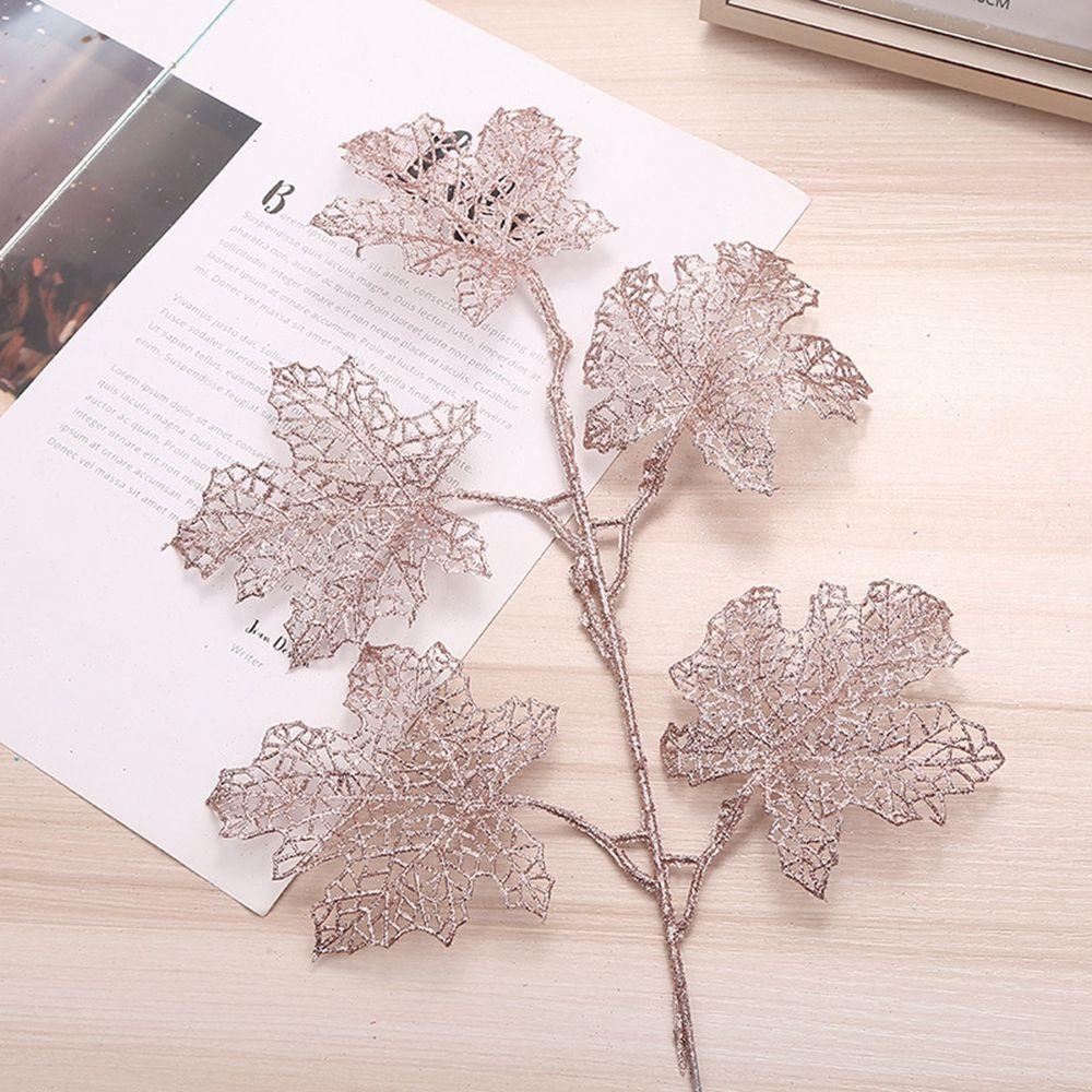 Wedding Home Glitter Glitter Leaves Christmas Tree Decor Artificial Flower Christmas Decorations