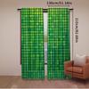 2 ks Zelený závěs Abstraktní Živý Čtvercový Pixel Mozaikový Design Geometrický Technologický Mřížkový Vhodný Pro Ložnici Koupelnu Obývací Pokoj
