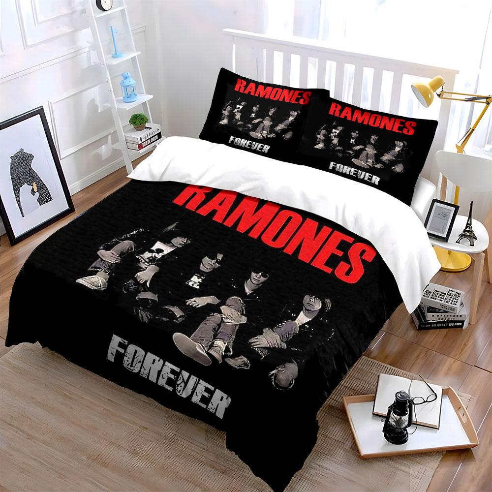 Ramones Band Graphic Print Bedding Duvet Cover Set Duvet Cover Pillowcases (1*Duvet Cover 2*Pillowcases, without duvet insert)