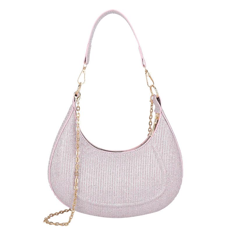 

Casual simplicity trendy 2024 pressure shell summer new casual simplicity crescent bag armpit bag women s commuter shoulder bag рожевий