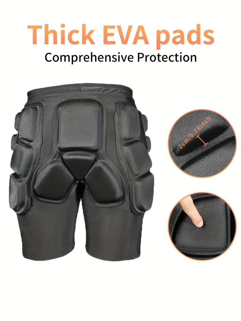 1 Piece Men's Snowboard Compression Shorts, 3D Protective Padded Compression Shorts - Athletic Style for All Seasons.