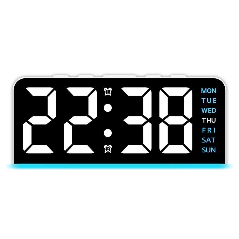 

Rgb Digital Alarm Clock With 13Colors Mood Light Week 2 Alarm Snooze Usb Powered Table Clock 4 Level Brightness 12/24H Led Clock A5