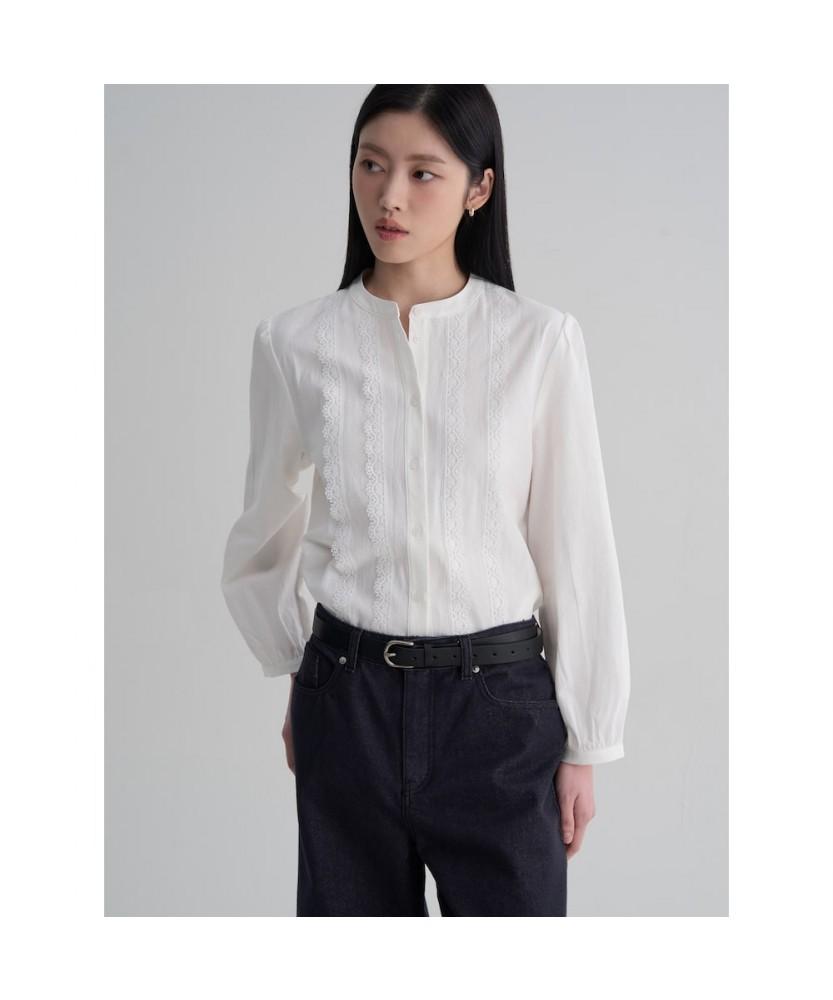 8SECONDS Dobby Lace Blouse White