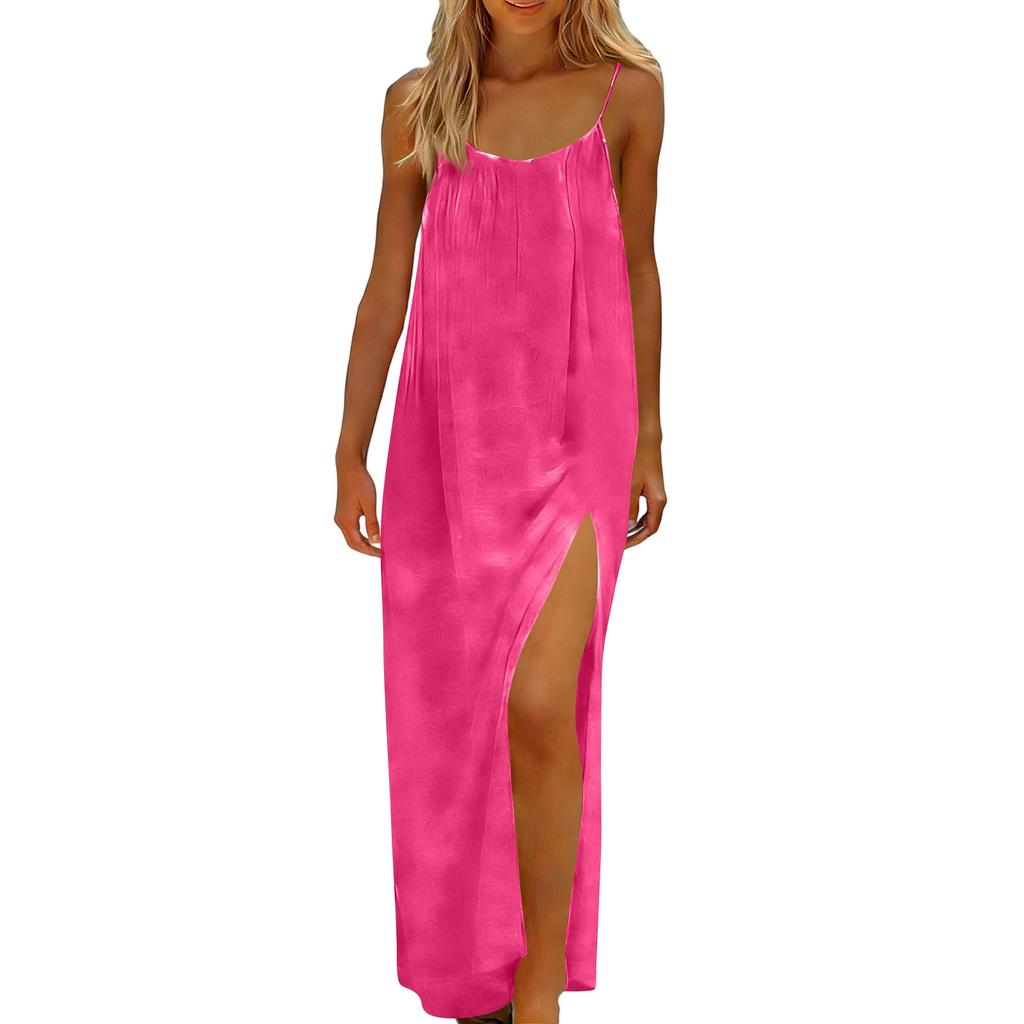 Women's Backless Strapless Dresses, Backless Loungewear Dress, Sleeveless, House Dress, Long Dress With Back Bow