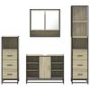 4 Piece Bathroom Furniture Set Sonoma Oak Particleboard
