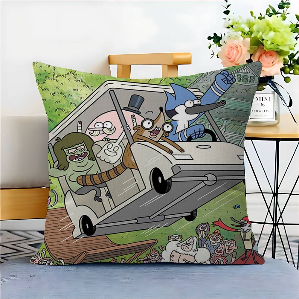 Cartoon R-Regular Show Cushion Cover Inches Farmhouse Decor Home Throw Pillow Covers For Couch Decorations