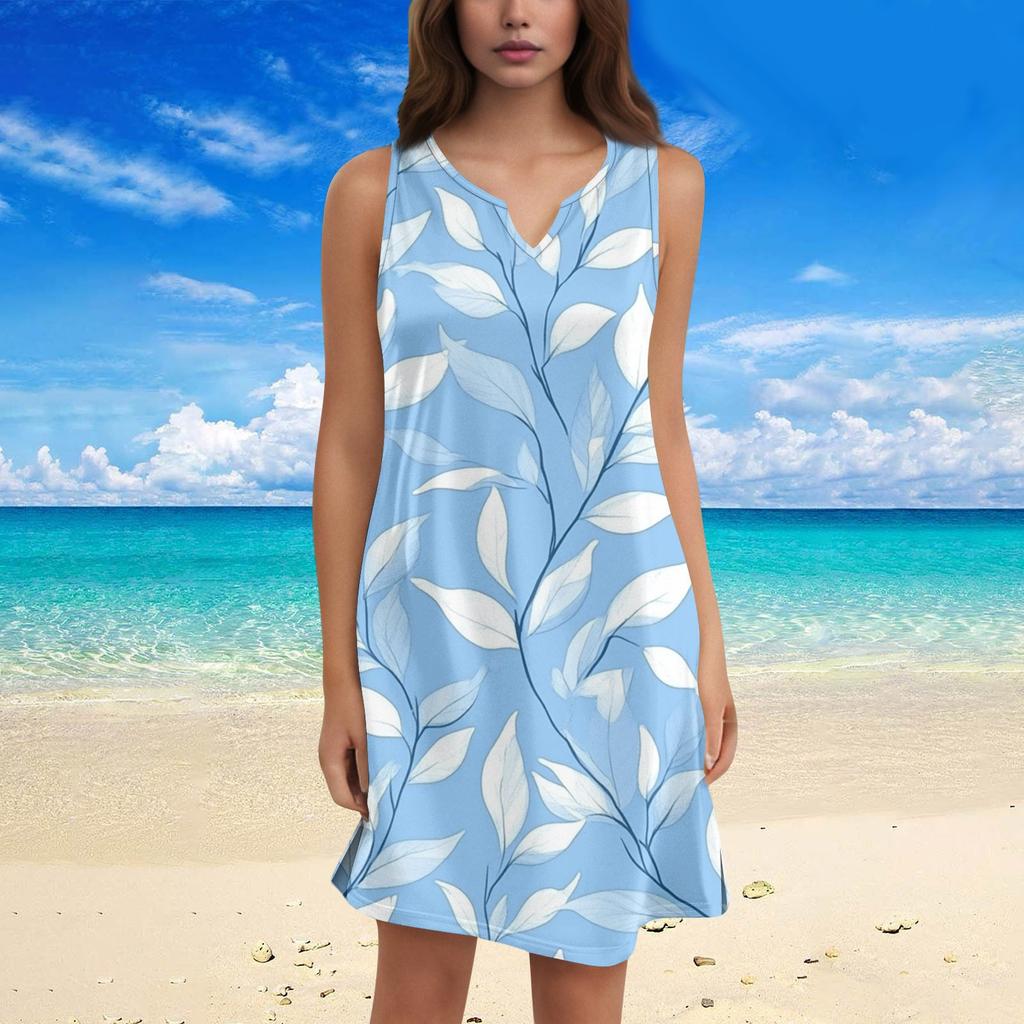Women's Fashion Floral Print V-Neck Camisole Dress