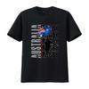 Cool Streetwear Australia Rugby Australian Flag Ball Player Silhouette Print Casual T Shirt Vintage Fashion Comfortable