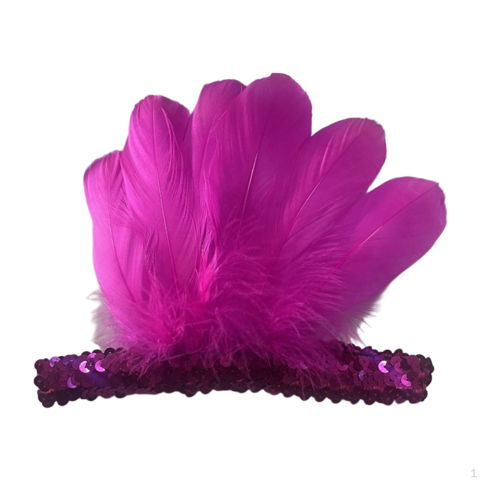 

Повязка на голову с перьями для праздников розы красного