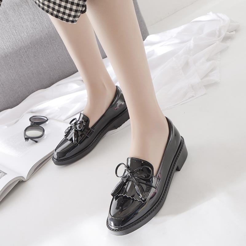 

Туфли на плоской подошве из натуральной кожи для женщин Huizhou, виноградные, такие же, маленькие кожаные туфли, черные, осенне-зимние, новые, на платформе, мокасины 40