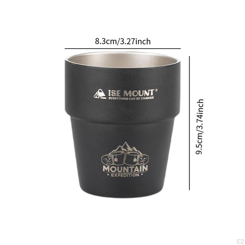 4 Pieces Coffee Cups Camping Stainless Steel 300 ml or Cold Drinks Water Reusable for