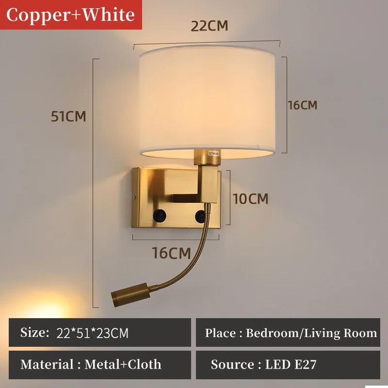 

Светодиодный настенный светильник с круглым тканевым абажуром мощностью 3 Вт, вращающийся на 360° прожектор, современный настенный светильник для спальни, прикроватной тумбочки отеля Warm White (2700-3500K)