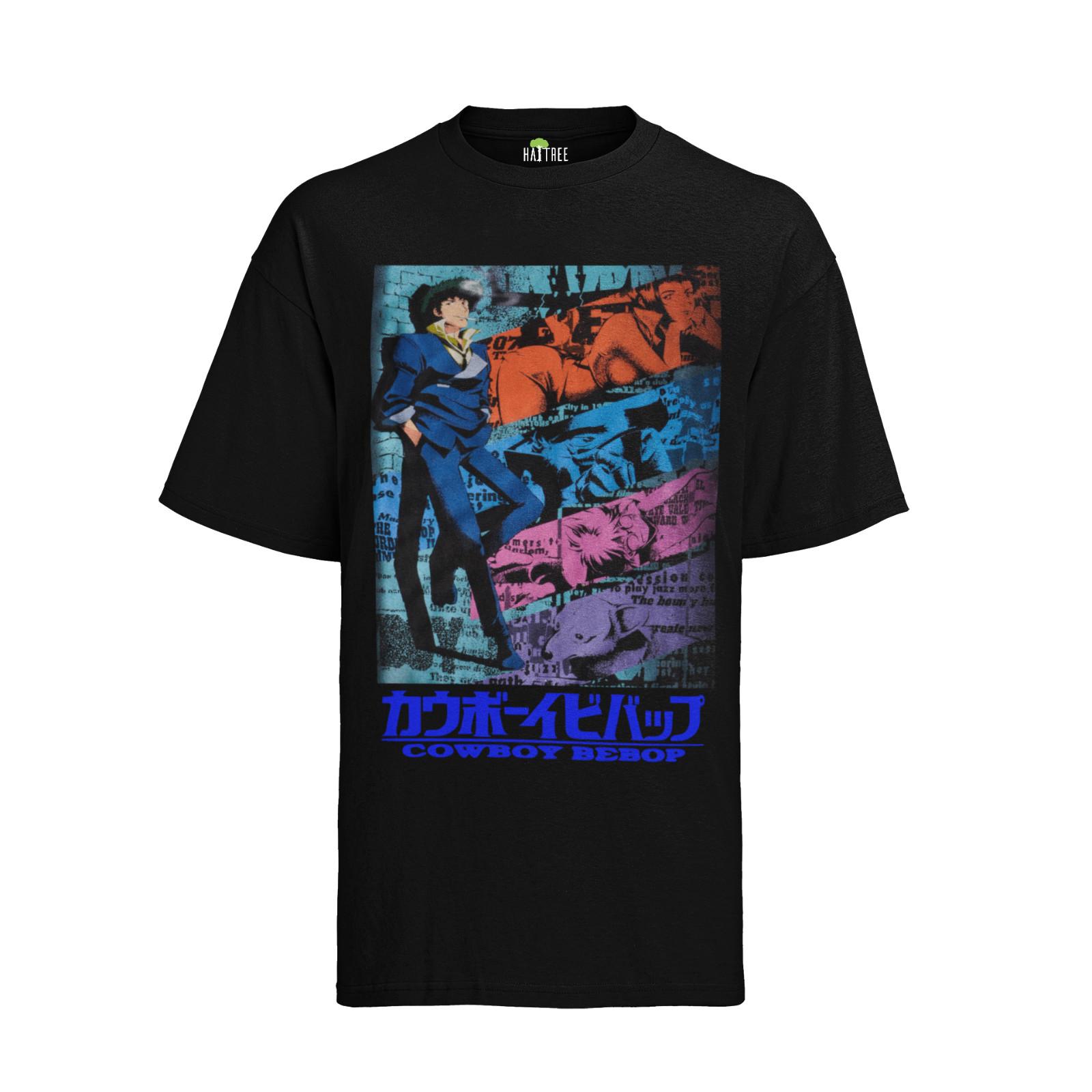 Retro Cowboy Bebop Spike Spiegel Anime Manga Geek Nerd Herren T-Shirt Mens Womens Tees Top 3XL