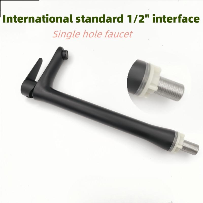 Bathroom Sink Black Faucet 304 Stainless Steel Single Cold Faucet Household Modern Stylish Water Tap