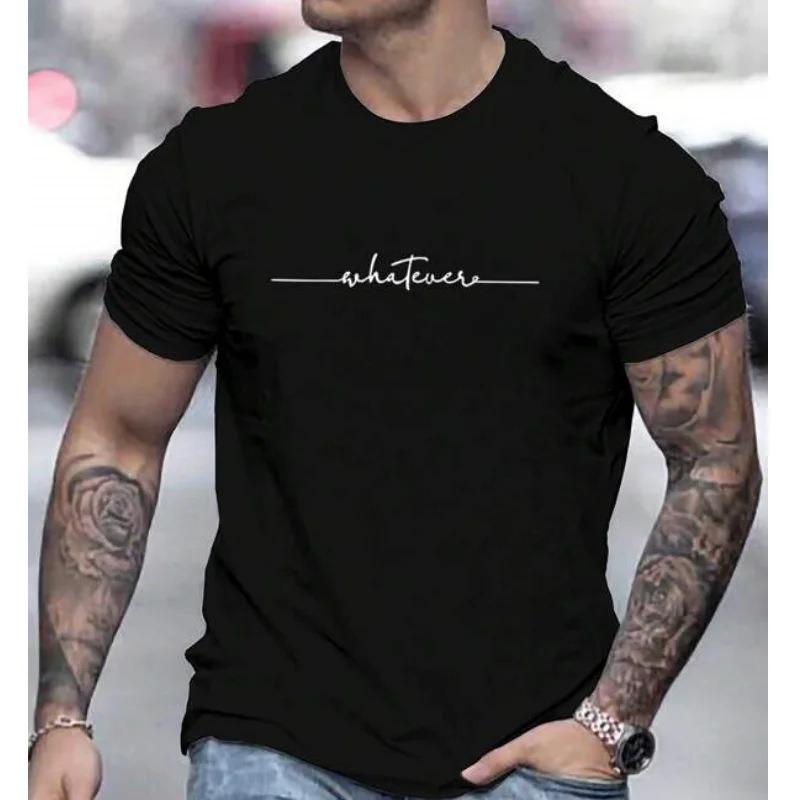 Men Summer New Printed Color Block Short Sleeve Crew Neck T Shirt Casual Contrast Top