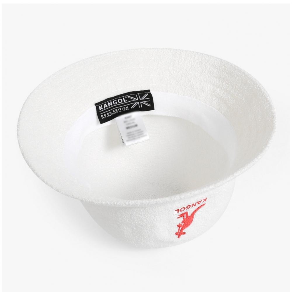 Kangol K3407 White Bermuda Casual Big Logo Bucket Hat