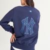 New MLB Old Flower Sweatshirts Unisex Navy Blue 3AMTM0121-50NYS