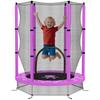 4.6ft Toddler Trampoline W/ Safety Enclosure Net, for Indoor Outdoor Use, Ages 3-6 Years, Purple