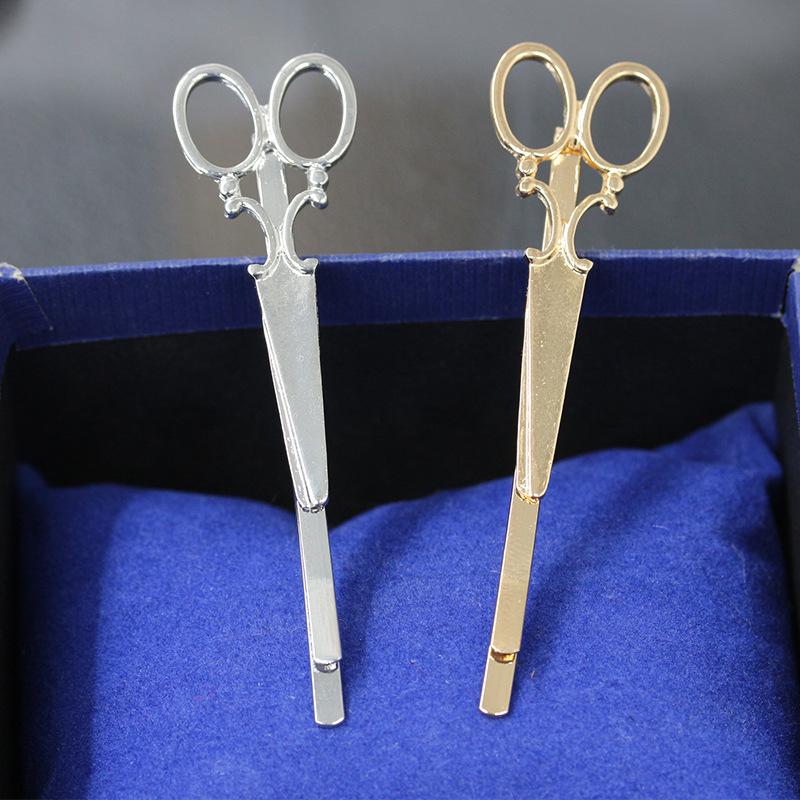 Head Jewelry Hair Pin Gold Scissors Shears Clip For Hair Tiara Barrettes Accessories Headdress For Girls