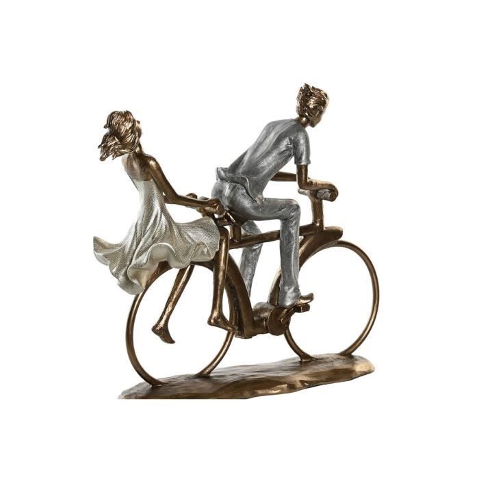 Figurine Décorative - Rose Doré Et Blanc - 27 X 9,5 X 23 Cm - Ensemble De 2 Unités - Résine