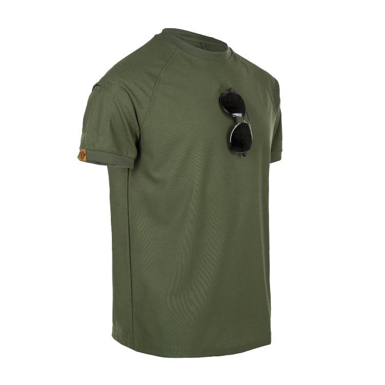 Men's Quick-Drying Tactical T-Shirt: Round Neck, Short Sleeve, Plus Size, Perfect for Military Fans, Outdoor Activities & Security Training.