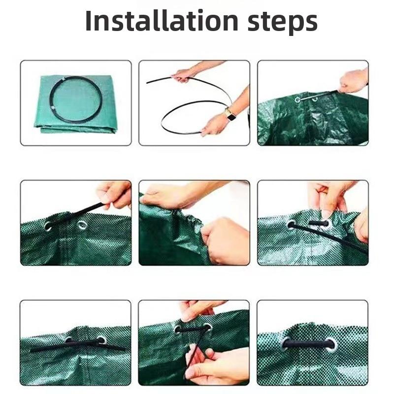 1pcs Garden Leaf Bag Large Capacity Yard Leaf & Branch Storage Bag Debris Organizer Trash Bin for Outdoor Gardening 80x100cm