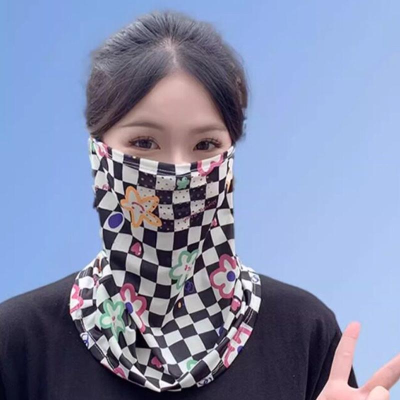 Breathable Soft Ice Silk Uv Sun Protection Face Mask Adjustable Summer Outdoor Activities Unisex Face Scarf