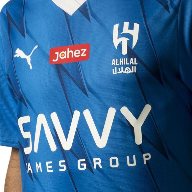 Puma Al Hilal Domowa Koszulka Piłkarska Replika Neymara Jr z Nadrukiem Literowym i Dekoltem w Serek Męska Góra Ignite-Blue 780045-01