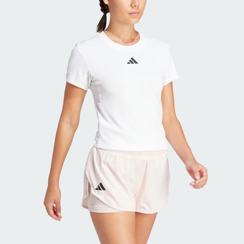 Adidas Tennis Freelift T-Shirt Logo Women Tops White IK2261