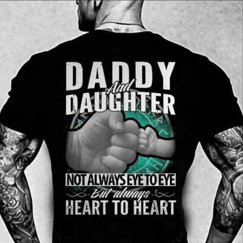 Men's T-shirt ''DADDY '' Letter Graphic Tee Print Short Sleeve Comfy T-shirts Father's Day Gif Oversized Men Clothing Top Summer