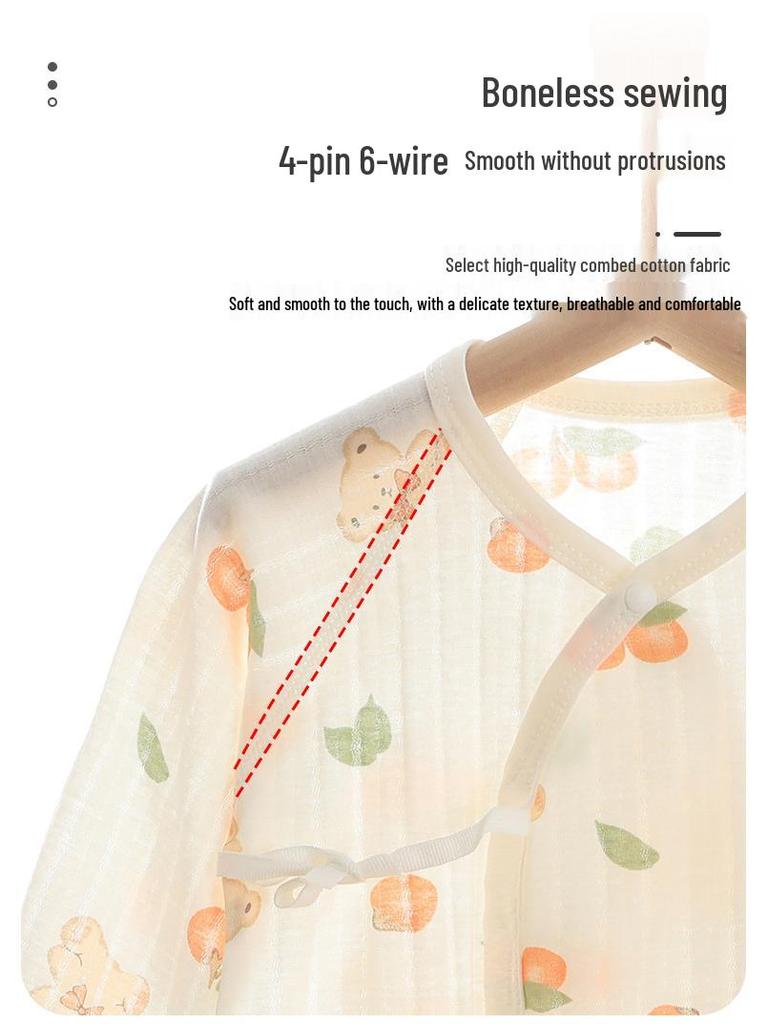 Summer Newborn Cotton Long-Sleeve Butterfly Monk Romper