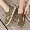 Fashion Senior Men Hand Sewn Thread Sandals Male Leather Mesh Stitching Summer Men Beach Sandals Fashion Outdoor Casual Sneakers Sandals