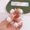TPU Telephone Line Hair Rope Elastic Pearl Ponytail Holder Elegant Transparent Hair Ring  Party