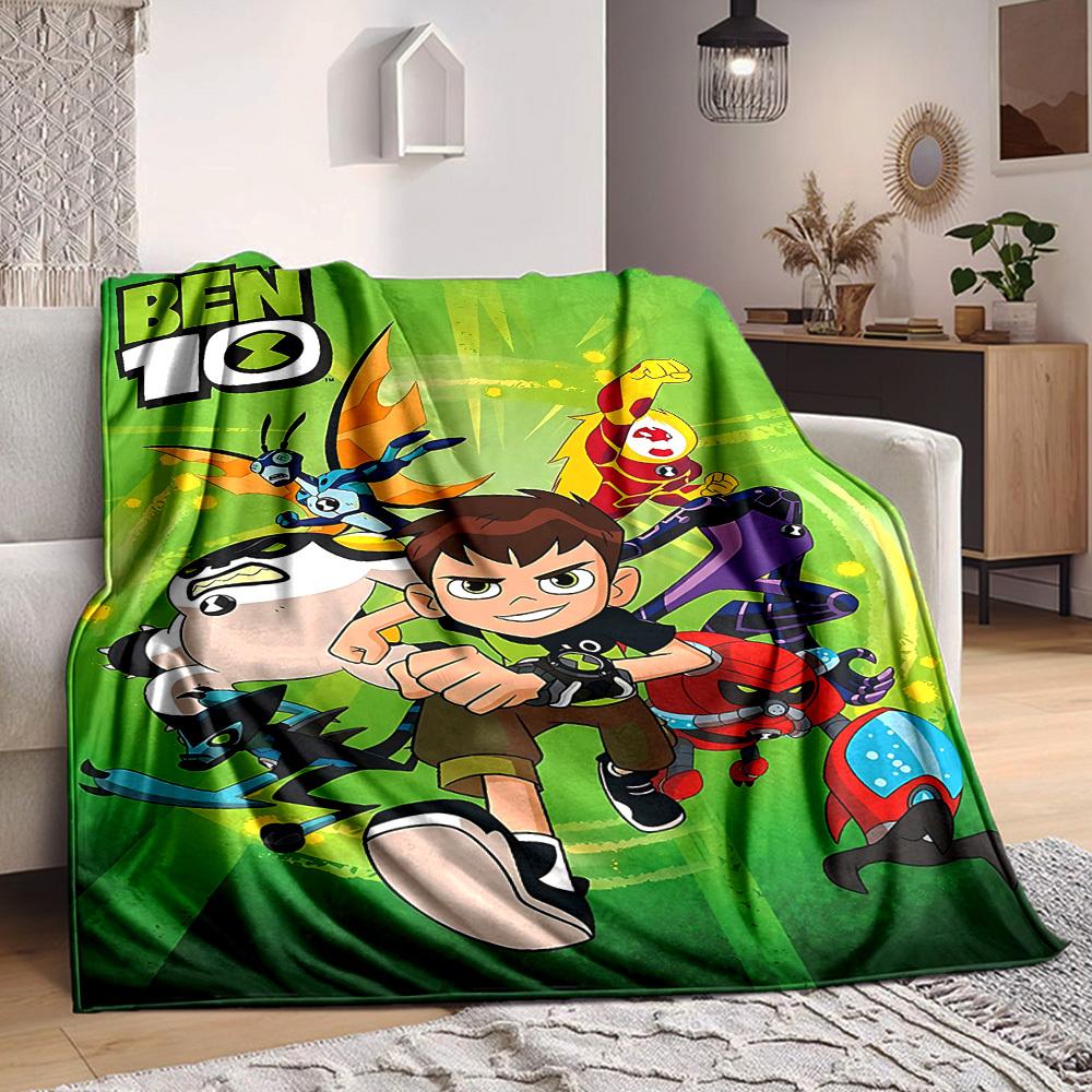 1pc Ben10 Aliens Flannel Blanket, Soft Skin Friendly with Digital Printing, Various Sizes Available for Family, Friends, Birthday