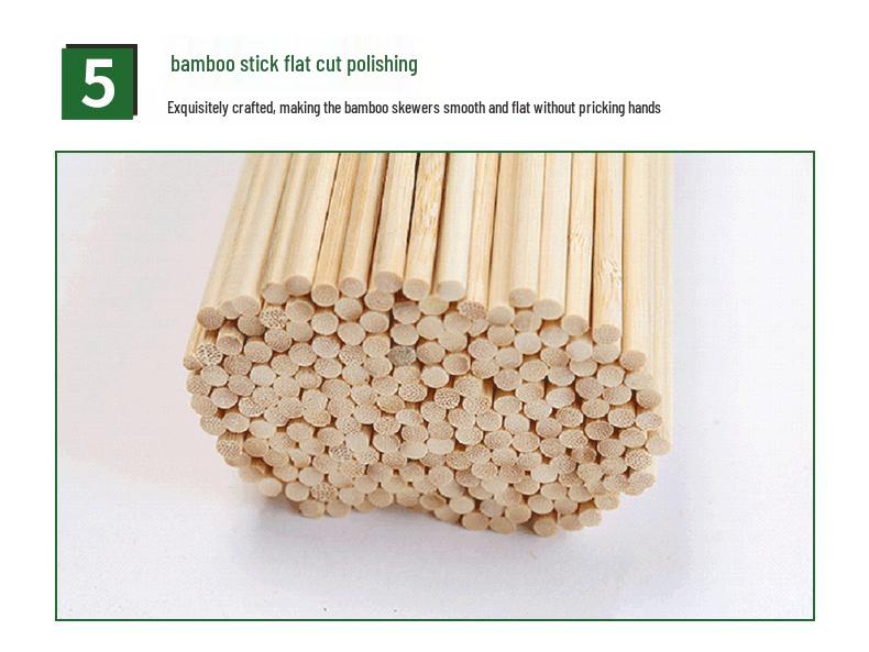 Carbonized Bamboo Skewers for Snacks and Barbecue