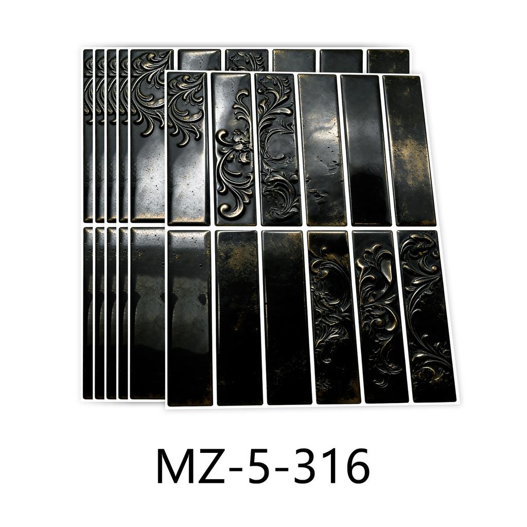 10/20/30Pcs 3D Tile Stickers 24x30cm Chinese Ink Landscape Wall Decals - Waterproof PVC Self-Adhesive Wallpaper for Kitchen Bathroom - Multi Designs