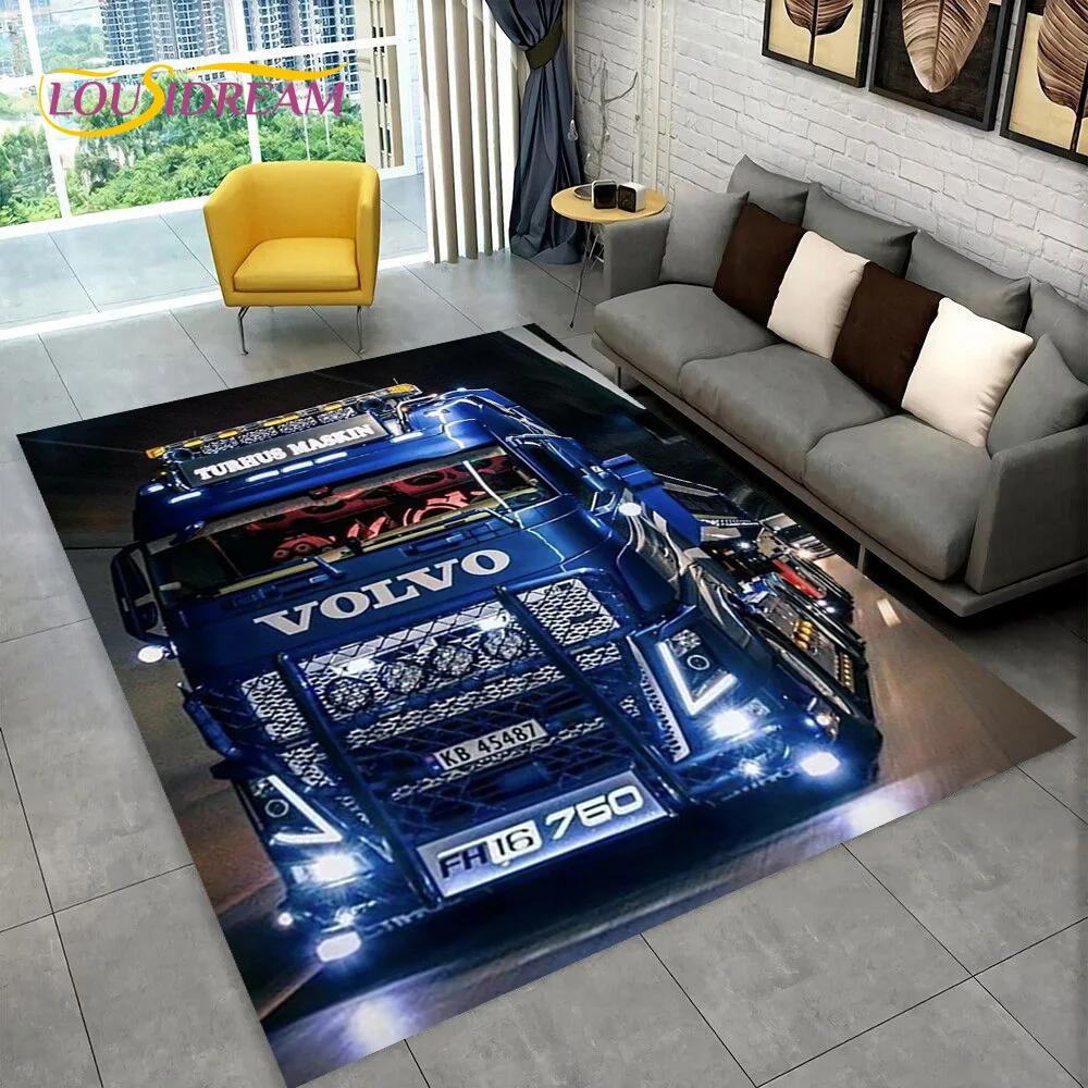 

3D Volvo Truck Lorry Carpet Rug for Bedroom Living Room Home Sofa Decoration,Children Game Large Decor Floor Mat Motorcycle Gift 80x120cm( 31x47in)