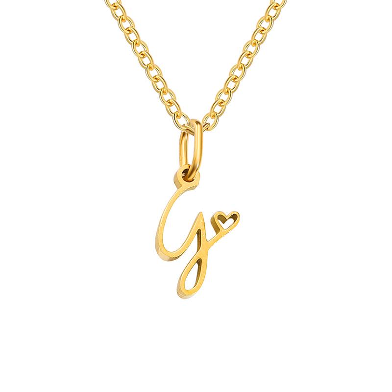 eManco Women's Niche Stainless Steel Letter Clavicle Necklace