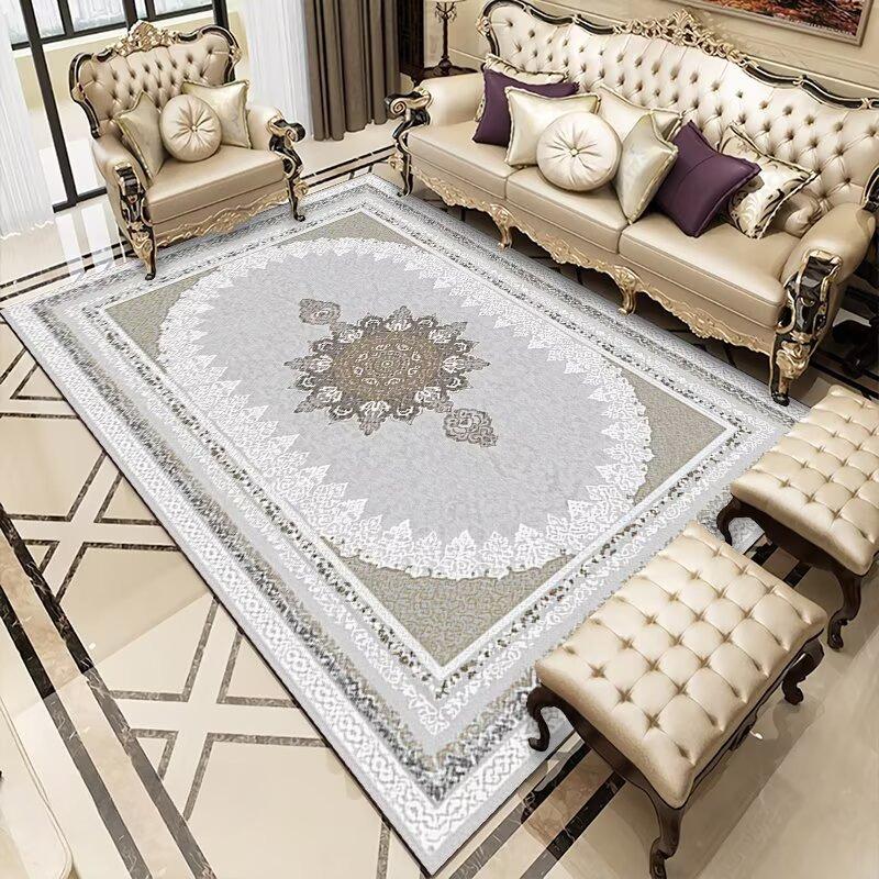 Classical Style Floor Mat Non-Slip Living Room Customizable Floor Rug Bedroom and Living Room Washable Soft Carpet Home Dcor