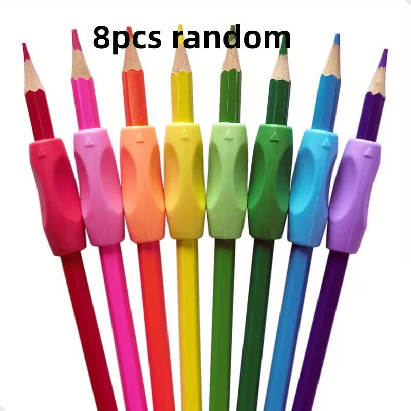 

8pcs Silicone Pencil Grips: Ergonomic, Adjustable Holder for Writing Posture Correction