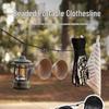 Portable Outdoor Multi-functional Windproof Clothesline with Light for Camping and Travel