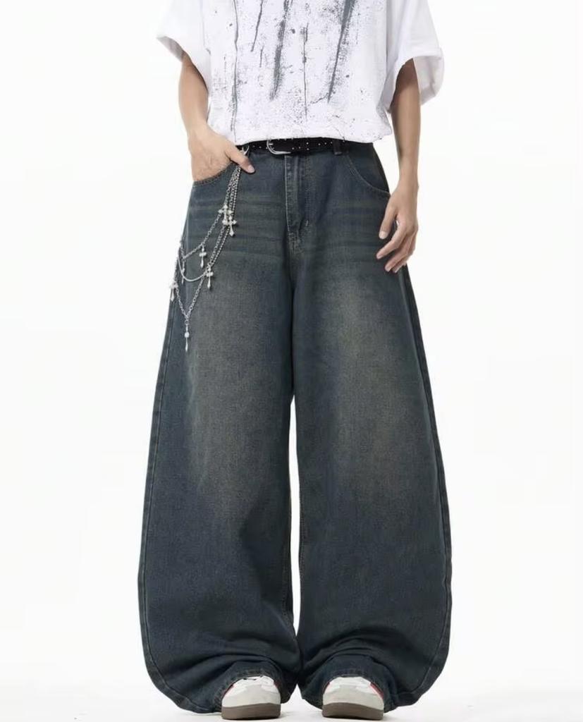 European and American New Autumn and Winter Casual Men's Street Style Hip-hop Loose Jeans
