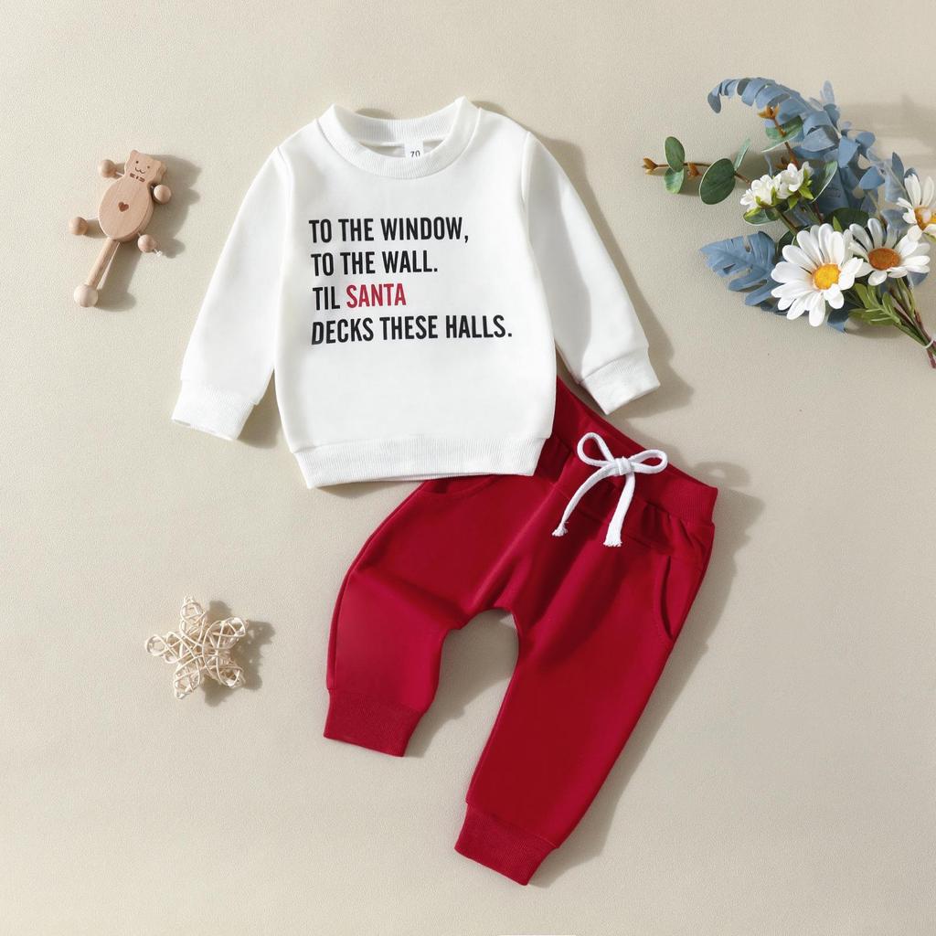 Kleinkind Langarm Oberteil & Hose Set - Frühling/Herbst Sportbekleidung für Jungen & Mädchen