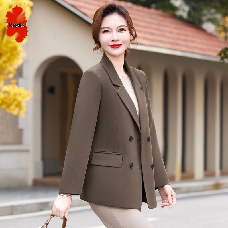 

Mid-Aged Women s Double-breasted Blazer L