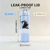 1PC Black Bird Minimalist Silhouette Print 750ml Portable Sports Water Bottle Leakproof Gym Outdoor Travel Drink Cup