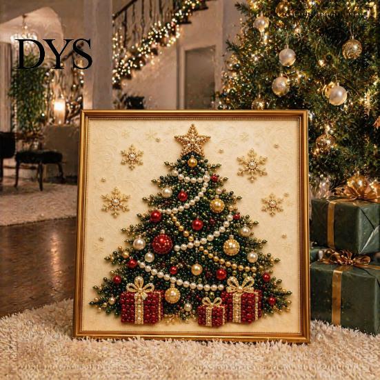Kit de Arte de Perlas Artificiales para Principiantes, Kit de Pintura de Navidad, Proyecto Creativo de Manualidades de Invierno 3D DIY para Adultos, Festivo