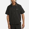 Men's Woven Casual Basketball Short-Sleeve Shirt Black FB7043-010
