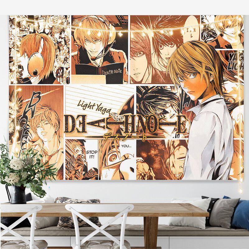 Neues japanisches Anime Death Note Druck Wandteppich Wandbehang Poster Schlafzimmer Hintergrund Wandkunst Heimdekoration
